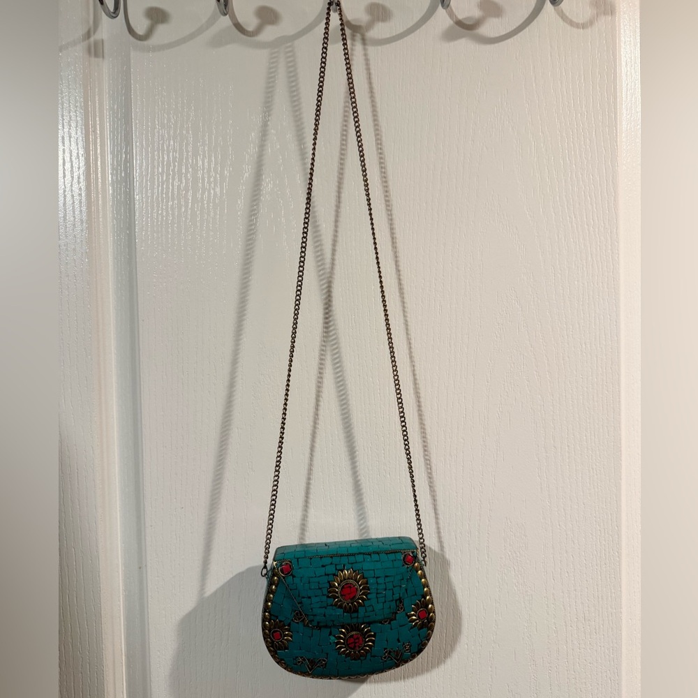 Turquoise Mosaic Crossbody Bag